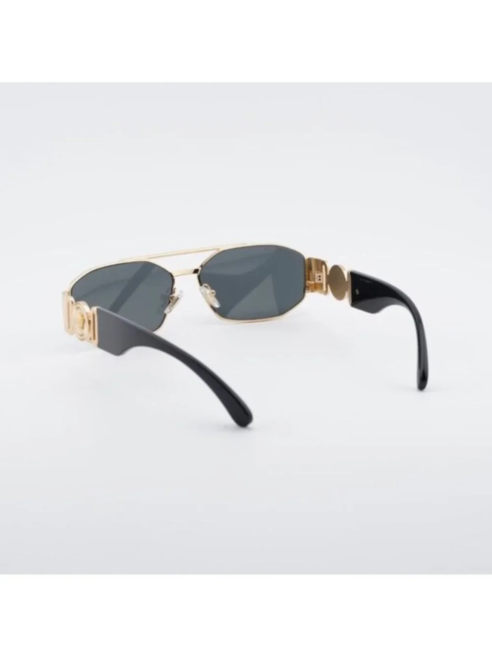 Versace VE2287 100287 Sunglasses Gold Rectangle Frame, Grey Lenses
